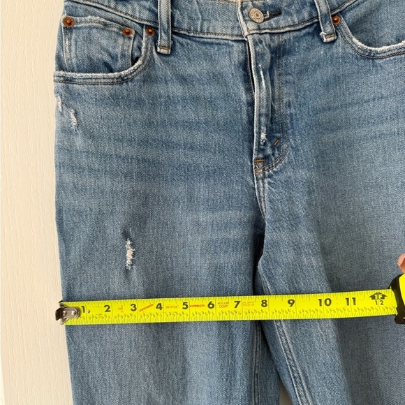 Abercrombie & Fitch Light Blue Distressed Straight Leg Jeans - Picture 6 of 8